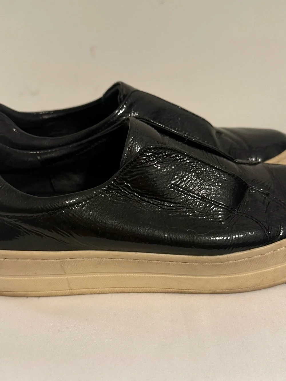 J/SLIDES Alara Charcoal Patent Slip On Platform Sneaker 6